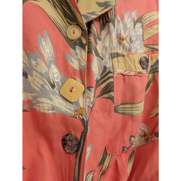 Vintage Sequined Faith by Celia Forrester Hawaiian shirt skirt tropical set Sz S - Picture 4 of 11